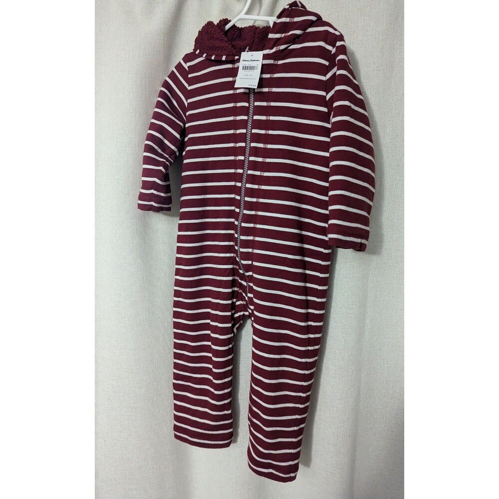 Hanna Andersson Maroon Striped Lined Bunting/Winter Suit size 18-24 months